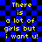Blue and black checkered background with yellow text reading "There is a lot of girls but i want u!" repeated twice in vertical alignment.