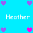 Pixelated blue background with white text and heart symbols in purple and pink hues.
