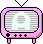 Two pixelated television sets with pink frames display a large letter A, one in light green and the other in bright red against striped backgrounds.