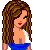 Pixel art contact sheet showing a female character in patriotic-themed attire with text "RUSSIAN BABIE" on red and blue background panels.