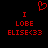 Red pixelated text and symbols on black background with a heart symbol above the text.