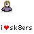 Pixel art buddy icons on gray background: two character types, one with long brown hair in purple shirt and another wearing blue cap and yellow shirt with red pants. Red hearts appear near some characters.