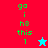 A pixelated image with green text reading 'go i hs this 1' on red and cyan backgrounds, featuring a blue star on red and red star on cyan sections.