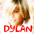 Pixelated image of a person with light brown hair and fair skin, showing two states: one with red text 'DYLAN' below the face, another with black text 'DYLAN'.