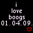 Pixelated text and red heart symbols on a black background, with identical static content across all frames.