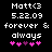 Pixelated text and pink heart symbols on black background with animation change in heart colors.