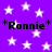 *Ronnie* text repeated four times on purple starry background; white stars scattered across image with no visible animation changes.