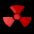 Red three-bladed radiation symbol on black background with green text 'Original Icons .com' on right side.