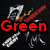 Four -aligned display a pixelated character with crossed weapons, each showing distinct red text overlays