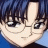 Pixelated anime-style character face with blue hair and glasses on left, black background with white text "Anime IM" and signature "c0m" on right.