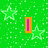 Green background with white stars, purple vertical bar on left, yellow and pink text fragments reading 'I', 'Wish he'd NOTICE me' in pixelated font.