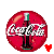 Two side-by-side circular red icons with a Coca-Cola bottle graphic, each featuring a small red heart below and to the right of the icon.