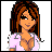 Pixel art contact sheet showing a cartoon character with brown hair and text labels "Brown Hair" and "Blonde Brain!" on pink backgrounds.