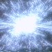 A static 75x75 pixel buddy icon featuring a bright central light burst with radiating blue and white streaks against a dark background, rendered in low-resolution pixel art style.