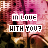 Animated sequence of pink-toned images with text overlays reading 'IN LOVE WITH YOU?' and 'NO, NOT AT ALL.' in pixelated fonts over a blurred background.