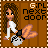 A 4x3 contact sheet of a pixel art animation featuring a cartoon girl with long brown hair walking left to right across a wooden background, holding an orange object and accompanied by text "GIRL next door".