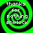 Four identical green and black spiral patterns with white text reading 'thanks for nothing shirlock' arranged in a