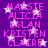 Purple background with pink text listing names and white stars scattered throughout, static image with no visible animation changes.