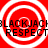 Red background with four white concentric circles, each containing black text reading "BLACKJACK" above "RESPECT" in pixelated font.