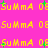 Pixelated yellow text 'Summa' and 'OESumma' on pink background with green plus signs, showing animation changes in letter spacing and plus sign positions.