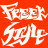 Red background with white text "Freekstyle" and a cartoon cat face, showing facial expressions changing across frames.
