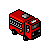 Pixelated red fire truck icon with text "I'm da fireman." and repeating "WEE WOO" in red, displayed on a white background with gray transparency area.