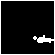 White pixelated figure on black background performing sequential actions including lying down, hanging upside-down, and running.