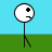 Animated sequence of stick figures interacting with black-and-white patterned balls on a green and blue background.