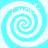 Four identical light blue spiral patterns arranged in a on white background, each with visible pixelation