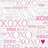 Pixelated image with pink and white background featuring repeated 'XOXO' text, two red hearts, and black text reading 'jessica <33'.