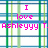 Pixelated text reads "I love Ashleyyy T." over a plaid background with blue, green, and white stripes.
