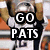 A four- with blue backgrounds and pixelated text overlays on football player images, displaying sports-related phrases