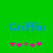 Green background with blue text 'Griffin' and pink plus signs below, showing animation changes in sign positions.