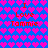 Pixelated icon with blue background filled by pink heart shapes, displaying red text "I Love Tammie" in two identical vertical