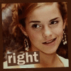 identical pixelated images showing a person with styled hair, earrings, and a white top against a brown background, each containing overlaid text
