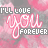 A static pattern of repeated pink and gray watercolor-style floral shapes with overlaid text reading 'I'LL LOVE YOU FOREVER'.