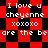Pixelated red and black checkered background with repeated white text reading 'I love u cheyenne xoxoxo are the be' in a pattern