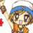 Pixelated anime-style character with blue headband and orange outfit holding a brown object, next to black background with white text "Anime IM" and signature "C0M".