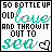 Static image of text "50 BOTTLE UP OLD love AND THROWIT OUT TO sea" with teal and black lettering, heart symbol, and pixelated style.