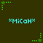Dark green background with repeating cyan text and animated green star patterns.