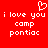 Red background with white pixelated text and a heart symbol; text reads "i love you i love you comp pontiac" in two