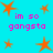 Cyan background with orange star shapes and pink text reading "im so gangsta" repeated in four quadrants.