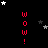 Red 'WOW!' text with white and gray stars on black background, one corner has a solid light gray rectangle
