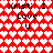 Red background with white heart pattern, black text 'Kristi I Love U' repeated in two