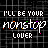 identical text-based icons on a black background with white lines, each displaying "I'LL BE YOUR nonstop LOVER" in stylized lettering