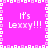 Pixelated pink background with white text reading "It's Lexxy!!!" in four quadrants, bordered by a patterned frame of alternating light and dark pink squares.