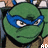 Static 48x48 pixel buddy icon featuring a green cartoon turtle with blue mask, brown eyes, and visible teeth in a neutral expression against a dark background.