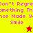 Pixelated text reads "Don't Regret Something Tha nce Made Ynce Made Y Smile" with a red star on yellow and yellow star on red background.