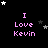 A contact sheet of 11 animated frames showing a repeating pattern of pink text "I Love Kevin" with scattered stars on a black background, arranged in a 4x3 grid with one frame partially obscured by a gray rectangle.