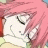 A split-frame animated contact sheet showing a pink-haired anime character on the left and pixelated text on black background on the right, with visible animation frame differences.
